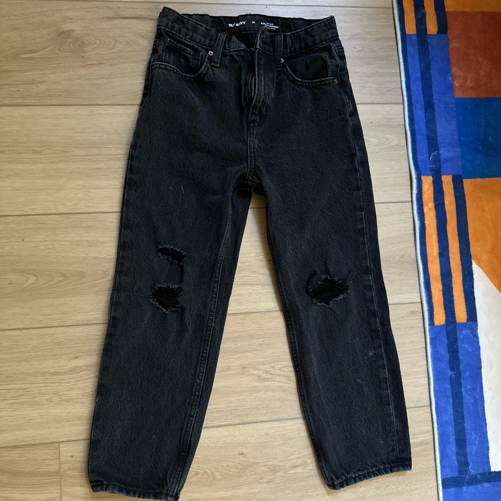 Black Distressed kids Jeans
